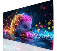 Gaming Tapis de Souris Rose Tapis de Souris XXL 800x400x3mm, Hérisson Mouse Pad pour Clavier et Bureau, avec Bords Surpiqués et dos Antidérapant Sous Main Bureau, pour Gaming Accessoire, Cadeau YG-576