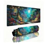Gaming Tapis de Souris Vert Grand Tapis de Souris 900x400x3mm Mouse Pad Forêt Surface Lisse avec Une Base Caoutchouc Antidérapante sous Main Bureau Accessoire Gaming pour Gamer Maison Bureau W1-399