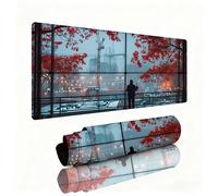 Gaming Tapis de Souris Ville Grand Tapis de Souris 800x300x3mm Mouse Pad Feuilles D'Érable Surface Lisse Base Caoutchouc Antidérapante sous Main Bureau Accessoire Gaming pour Maison Bureau W1-252