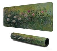 Gaming Tapis de Souris XXL 900x400, Mousepad Fleur Vert, Portable Mouse Pad à Bords Cousus, Antidérapant Tapis Caoutchouc, Tapis Déco Bureau pour PC, Ordinateur, Travail, Idée Cadeau pour Famille S237
