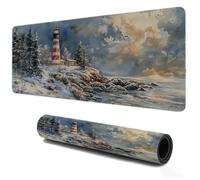 Gaming Tapis de Souris XXL 900x500, Mousepad Hiver Arbre, Portable Mouse Pad à Bords Cousus, Antidérapant Tapis Caoutchouc, Tapis Déco Bureau pour PC, Ordinateur, Travail, Idée Cadeau pour Famille S69