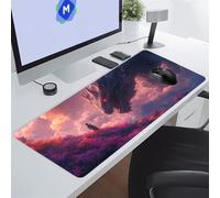 Gaming Tapis de Souris XXL Dragon Animal Grand Tapis de Souris 1000x500x2 mm avec Base en Caoutchouc Antidérapante et Bords Cousus Tapis de Jeu étendu de Bureau pour Gamer, Ordinateur, PC