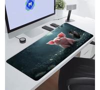 Gaming Tapis de Souris XXL Joli Cochon Rose Grand Tapis de Souris 900x400x3 mm avec Base en Caoutchouc Antidérapante et Bords Cousus Tapis de Jeu étendu de Bureau pour Gamer, Ordinateur, PC