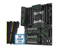 Gaming WiFi Kit de Carte mère Fit for Machinist X99 MR9S LGA2011-3 Xeon E5 2680 V4 CPU 32 Go DDR4 Quatre canaux TPM 2.0 Interface NVME M. USB3(Motherboard+CPU)