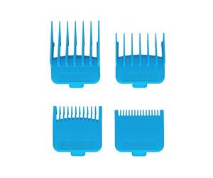 GAMM Lot de 4 Peignes à Double Aimants pour Tondeuse à Cheveux, 4 Tailles de 1,5 à 6 mm, Couleur Bleue, Compatible avec les Tondeuses Gamm Stylecraft et Autres Marques