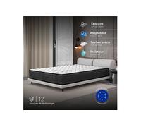 GAMMA 150x190 cm - Hybride - Très Epais - 30 cm - Ressorts ensachés + Mousse à mémoire de forme HR - Blue Latex - Soutien Mi-Ferme