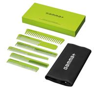Gamm Lot de Peignes Professionnels Barbier avec Étui | 6 Peignes pour Cheveux et Barbe | Idéal Tondeuse, Dégradés et Séparation | Kit Professionnel (VERT)