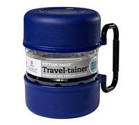 Gamma Travel Trainer 2 Bowls Plastic Container Blue Holds 3qt Feeding System