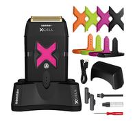 Gamma+ Xcell Rasoir électrique pour barbe et cheveux, rasoir électrique sans fil, autonomie 120 min, recharge avec base ou USB type C, feuille hypoallergénique, corps en aluminium