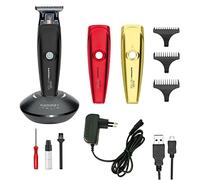GAMMAPIU' Absolute Hitter Trimmer Doré/Noir/Rouge, Tondeuse à Cheveux Professionnelle, Couvercle Interchangeable, Lame Plate 45mm, 5 Peignes, Kit Nettoyage, Tondeuse à Barbe Électrique Rechargeable
