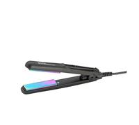 Gammapiu Fer à lisser mini voyage professionnel noir avec technologie anti-statique Rainbow, 200°C, double voltage 100-240V, sécurité blocage