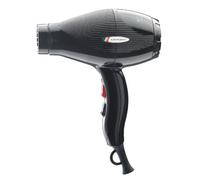 GAMMAPIU' Sèche-Cheveux Professionnel E-T.C. Light, Léger, Silencieux, Puissant, 3 Niveaux de Température, 2 Vitesses, 430g, Gril Enduit de Tourmaline, W 1800-2100 (Prise ITALIE, Noir brillant)