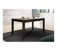 Gamme AKTIA - Mobilier Industriel Bois Naturel & Noir - Ensemble De Meubles Complet Moderne (Buffet, Meuble TV, Vitrine, Table Basse, Table Salon) (L 160-240 × H 79 × P 90 cm)