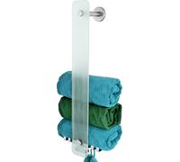 Gamme pour salle de bain bremermann PIAZZA - porte-serviette inox et verre (Blanc)