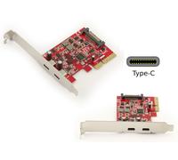Carte contrôleur PCIe USB 3.1 SuperSpeed + 10G 2 ports type C avec équerres LOW ET HIGH PROFILE