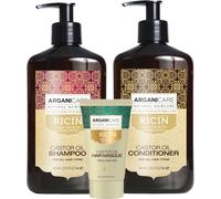 Gamme Ricin Shampoing Accélérateur De Croissance 400 Ml + Après-Shampoing Reconstructeur 400 Ml + Masque 50 Ml A L`Huile De Ricin Bio - Nourrit Renforce Tous Types D[Z676]