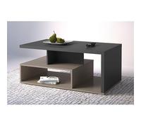 Gamme SERIA - Mobilier Salon Design Taupe, Noir & Bois Congo - Style Industriel Chic Moderne (Mur TV, Buffet, Vitrine, Table Basse) (L 100 × H 45 × P 60 cm)