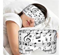 Gammes de notes de musique noires, Masque de sommeil pour la maison, les voyages et le travail posté, couvrant entièrement les yeux et bloquant la lumière