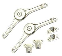 GAMOBIFER Bras à levier articulé, Klok FERRARI, pour portes à rabat et vasistas, peut être installé aussi bien à droite qu'à gauche. (ARTICULATION KLOK en fer pour portes en bois, 2, pièces)