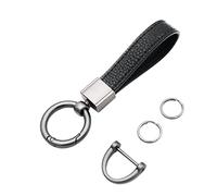 GAMPRO Porte-clés de voiture en cuir microfibre, convient pour Buick, Ford Porte-clés universel en cuir pour homme et femme, noir, Medium