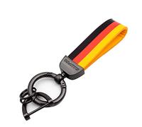 GAMPRO Porte-clés pour homme - Or - Drapeau allemand - Pour voiture - Avec 3 anneaux - Avec boîte cadeau