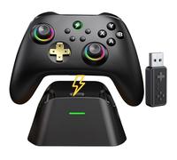 GAMSINGY PC300 Contrôleur professionnel sans fil pour PC Windows - Joysticks à effet Hall sans dérive, 1000 Hz, comprend une station de charge | Compatible avec Switch 1/2, Android, iOS | Ergonomique