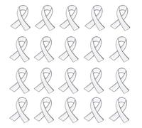 GamTelightpe 20 pièces Broches Rubans Blanches Pin's Ruban Blanc en Émail Sensibilisation Contre Les Violences Faites Aux Femmes pour Vêtements et Écharpes et Sacs