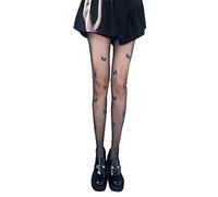 GamTelightpe Collant Imprimé Femme Bas Fantaisie Sexy Translucide en motif Papillon Bleu Taille Haute Collant Taille Unique