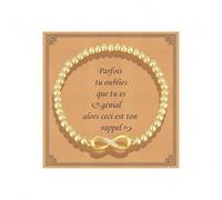 Gamtic Bracelet Porte-Bonheur Cadeau Femme - Elégant Bracelet Fleur Trefle à 4 Feuilles Arbre de Vie Infini Perles Plaqué Or 14K Zircon Cubique Bijoux Tendance Original Cadeau Ado Fille Anniversaire