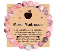 Gamtic Cadeau Femme Bracelet Pierres Naturelles - Bracelets Femmes Original Cadeaux Anniversaire Fête de Mères Noël Merci Thanks Giving Day pour Amie Maman Sœur Maitresse Collègues