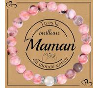 Gamtic Cadeau Femme Bracelet Pierres Naturelles - Bracelets Femmes Original Cadeaux Anniversaire Fête de Mères Noël Merci Thanks Giving Day pour Amie Maman Sœur Maitresse Collègues