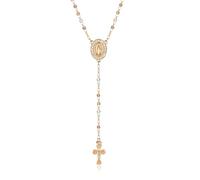 Gamtic Collier Rosaire Femme Vierge Marie - Médaille Madonna Miraculeuse et Croix et Religieux Crucifié Médaille de la Vierge Marie Y Chaîne Collier Cadeau pour Elle Femmes Filles Noël