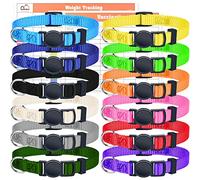 GAMUDA Colliers pour Chiot - Collier de Mise Bas en Nylon Super Doux - Colliers de litière réglables pour Chiots - Couleurs Assorties Unies et Colliers d'identification avec 2 Tableaux de Tenue de