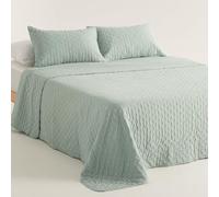 GAMUSI Couvre-lit Léger Mi-saison Printemps Été Acolché, 180x270 cm, Couleur Eau