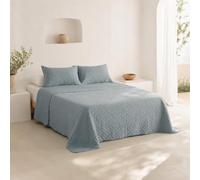 GAMUSI Couvre-lit matelassé léger pour lit de 180 cm, Printemps, été, 270 x 270 cm, Couleur Bleue