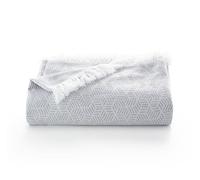 GAMUSI Couvre-lit multifonction en coton géométrique doux pour lit de 135/150 cm et canapé, gris clair 230 x 280 cm