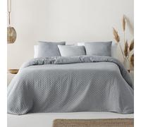 GAMUSI Couvre-lit pour lit de 105 cm, léger, mi-saison, printemps, été, jacquard, coton, respirant, 200 x 270 cm, couleur anthracite