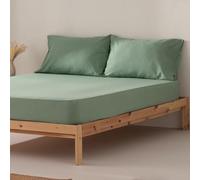 GAMUSI Drap-housse pour lit 120 x 200 x 30 cm, 100 % coton, respirant, réglable, couleur eau