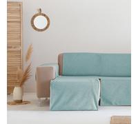 GAMUSI Housse de canapé d'angle imperméable anti-taches avec accoudoir gauche, couleur eau 240 cm