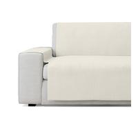 GAMUSI Housse de canapé pratique en coton 1 place (jusqu'à 110 cm de largeur) - Couleur Écru