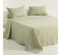 GAMUSI Jeté de lit matelassé léger printemps été 180 cm 270 x 270 cm vert