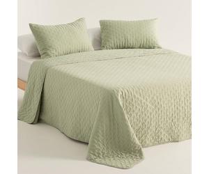 GAMUSI Jeté de lit matelassé léger printemps été 180 cm 270 x 270 cm vert