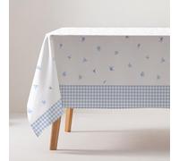 GAMUSI Nappe Anti-Taches en Coton Fin Minimaliste rectangulaire au Toucher Tissu 160 x 100 cm, Couleur Bleue