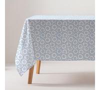 GAMUSI Nappe Anti-Taches en Coton géométrique méditerranéen rectangulaire au Toucher Tissu 160 x 100 cm, Couleur Bleue