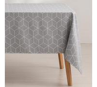 GAMUSI Nappe Anti-Taches géométrique Line Gris 140 x 200 cm