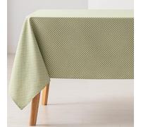 GAMUSI Nappe anti-taches pour table rectangulaire petits losanges lisse jacquard imperméable, 140 x 180 cm, toucher tissu, couleur verte