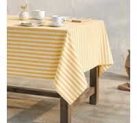 GAMUSI Nappe Anti-Taches rectangulaire en Tissu Coton imperméable à Rayures Jaunes, 140 x 180 cm