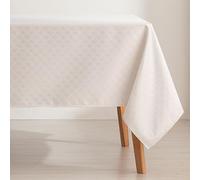 GAMUSI Nappe Anti-Taches Table Rectangulaire Lurex Fil Argent Jacquard Imperméable 140x240 cm, Toucher Tissu, Couleur Gris/Argent Refin