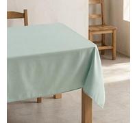 GAMUSI Nappe anti-taches unie rectangulaire en tissu chiné naturel 140x100 cm eau de mer