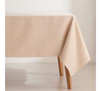 GAMUSI Nappe antitache Table rectangulaire Lurex Fil doré Jacquard imperméable 140x180cm, Toucher Tissu, écru/doré - Tilu